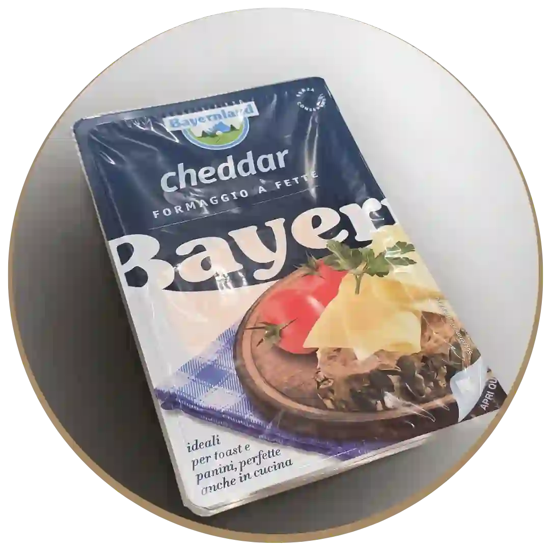 Formaggio Cheddar a fette, Bayernland - 400 gr