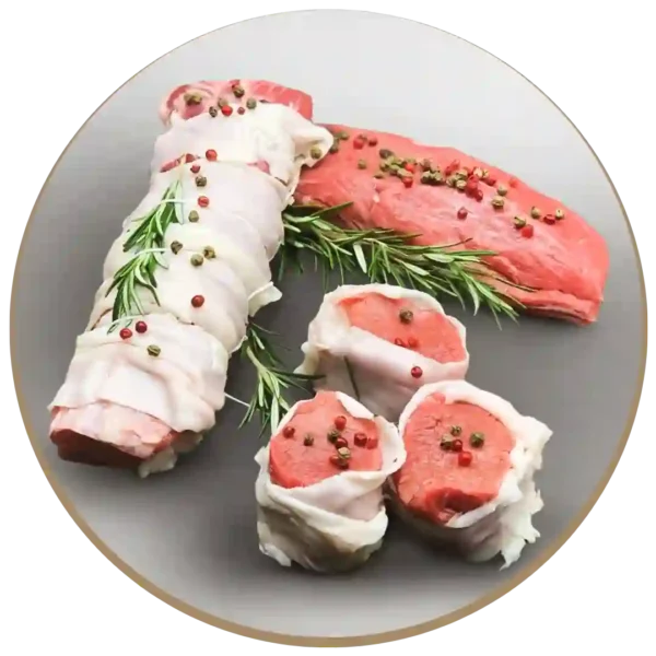 Filetto di spalla di scottona steccato con lardo