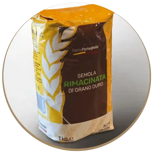 Farina rimacinata di semola di grano duro, Perteghella - 1 kg